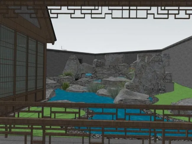 Sketchup Landscape Model | Courtyard Landscape, Chinese Style