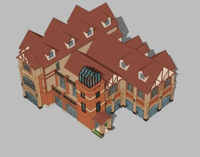 Sketchup Business Model | Multi story Sales Office, Commercial Building, Simplified European, Classical Style