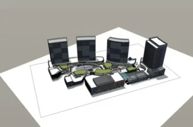 SketchUp Multi-Story Complex: Modern Commercial, Residential, and Office Design-BIM WORLD