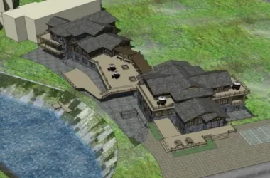 SketchUp Multi-Story Hotel Model Featuring Traditional Chinese Architecture-BIM WORLD