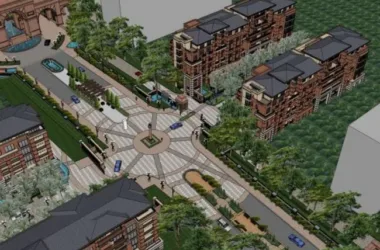 SketchUp Residential Design: Multi-Story Community Featuring Garden Villas in Classic Style-BIM WORLD