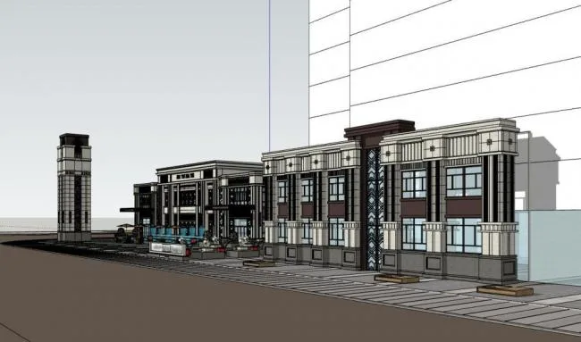 SketchUp Business Model: Showcasing Modern Commercial Building Designs