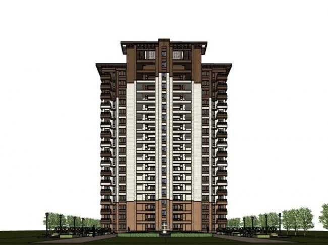 Sketchup Residential Model | High rise Residential Buildings, Residential Buildings, Modern Style