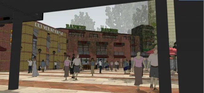 Sketchup Business Model | Multi story Commercial Street, Classical Style, Spanish Style