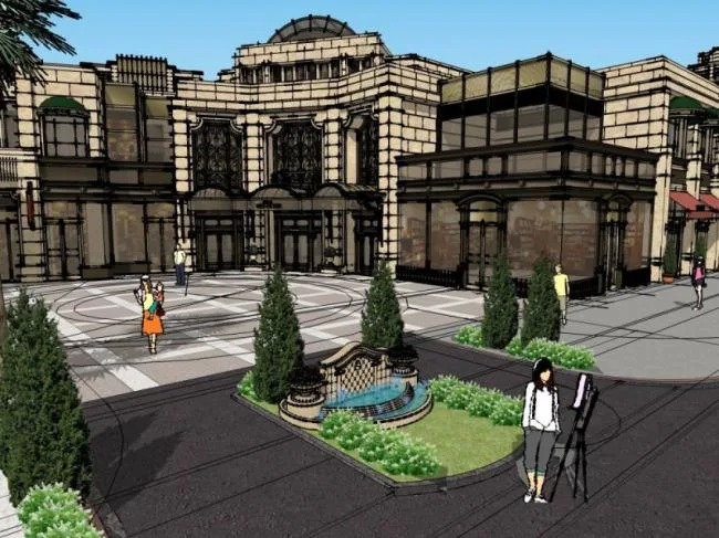 Sketchup Residential Model | Multi story residential building, garden villa, classical style