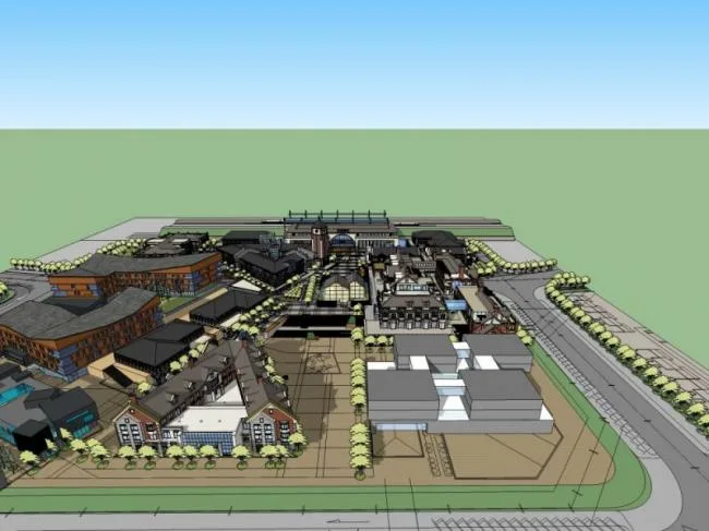 Sketchup Business Model | Multi story Commercial Street, Modern Style