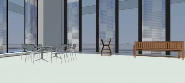 Sketchup Business Model | Wanda Plaza Sales Center, modern style, single story, commercial building