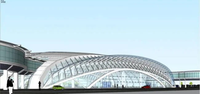 Sketchup Station Road and Bridge | Multi story Passenger Center, Modern Style
