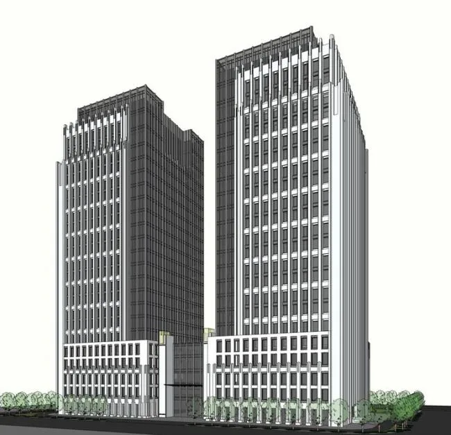 Modern High-Rise Hotel Model in SketchUp