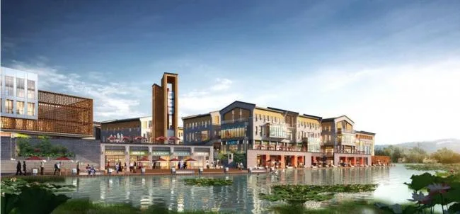 Sketchup Business Model | Multi-story Commercial Street, New Chinese Style