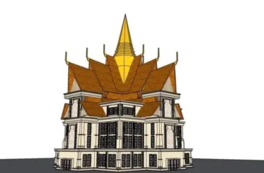 Thai-Style Solo Villa Model in SketchUp-BIM WORLD