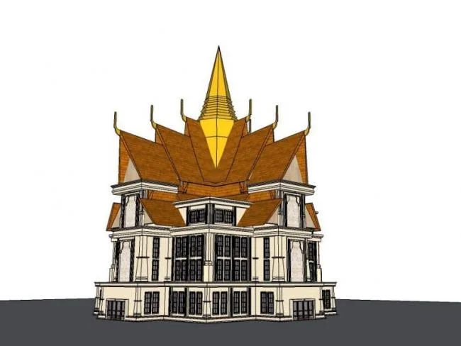 Thai-Style Solo Villa Model in SketchUp