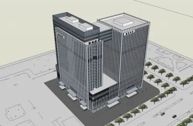 Modern High-Rise Office Building SketchUp Model-BIM WORLD