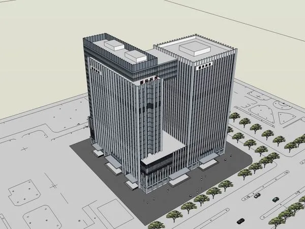 Modern High-Rise Office Building SketchUp Model