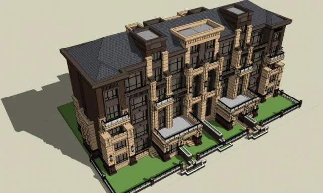 Sketchup Residential Model | Multi story Residence, Classical Style