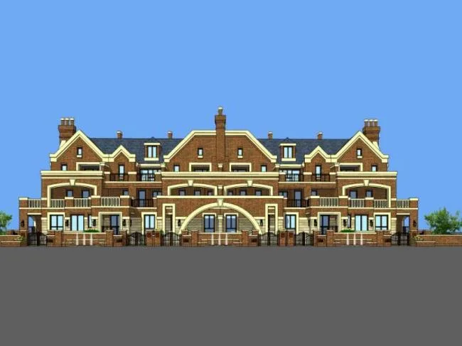Sketchup Villa Model | Multi row Villa, European Classical Style