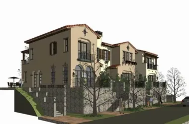 Classical Style Townhouse Villa Model in SketchUp-BIM WORLD