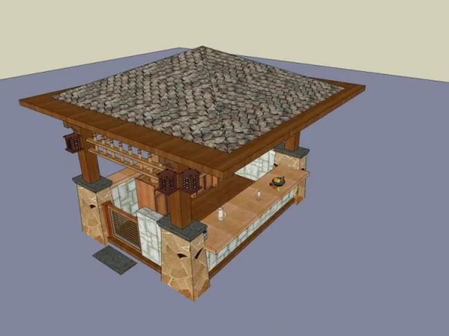 Sketchup Sketch Model | Pavilion, Classical Style, Sketch