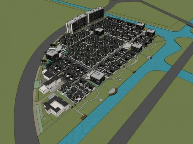 Sketchup Planning Model | Central Area Planning, Residential Planning, Residential Planning, Modern Style