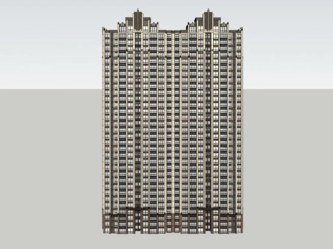 Sketchup Residential Model | Super High rise Residential Buildings, Residential Buildings, Classical Style