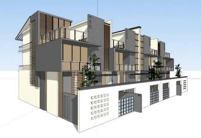 Sketchup Villa Model | Multi row Villa, Modern Style