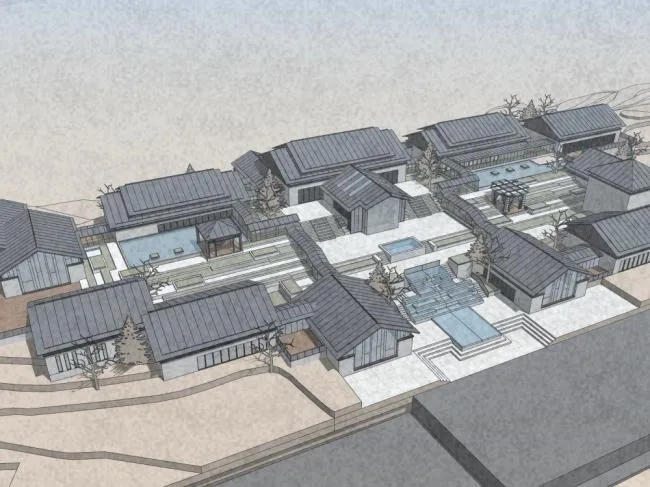 Sketchup Business Model | Commercial Street, Chinese Style