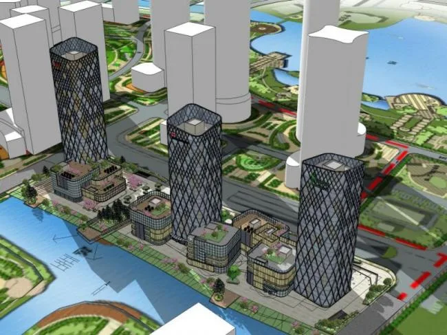 Sketchup Complex Model | Super high-rise commercial complex, office, hotel, modern style