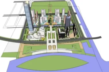 SketchUp Model of a Modern Super High-Rise Commercial Complex Featuring Offices, Hotel, and Residential Spaces-BIM WORLD