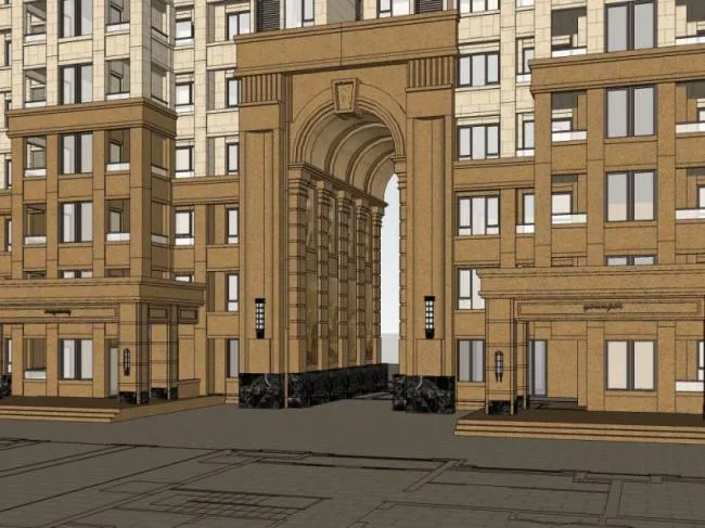 Sketchup Residential Model | Super high-rise residential building, classical style