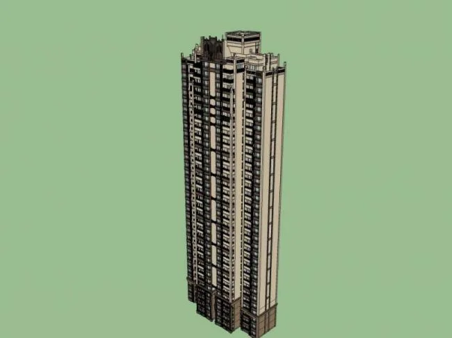 Sketchup Residential Model | Super Tall Residential, Classical Style