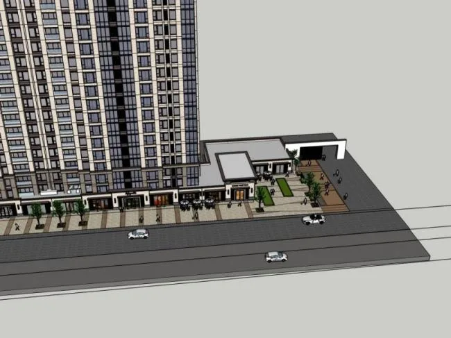 Sketchup Business Model | Ground level Commercial Street, Modern Style