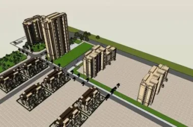 Neoclassical High-Rise Residential Complex with Multi-Story Garden Villas and Apartments in SketchUp-BIM WORLD