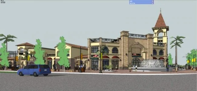 Sketchup Business Model | Multi story commercial building, Spanish style, classical style