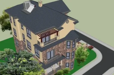 Classical Style Single Family Villa Model in SketchUp-BIM WORLD