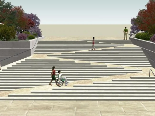 Modern Step Landscape Design in SketchUp-BIM WORLD
