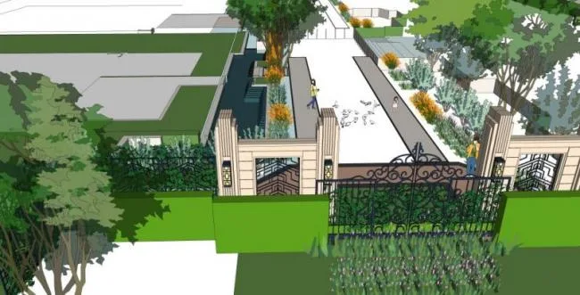 Sketchup Landscape Model | Park Landscape, Classical Style