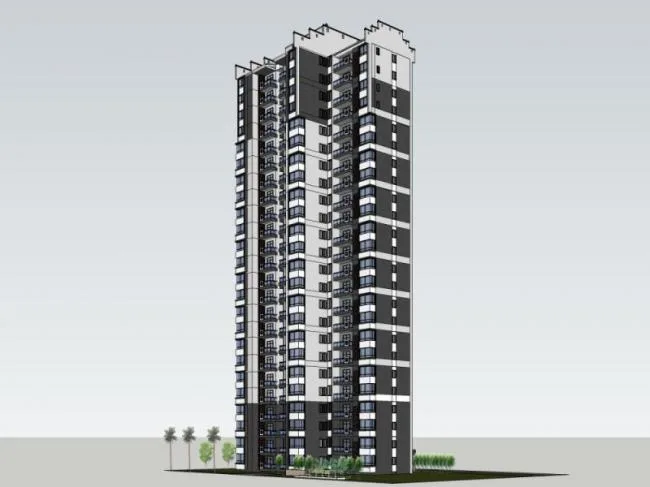 Sketchup Residential Model | High rise Residential Buildings, Modern Chinese Style