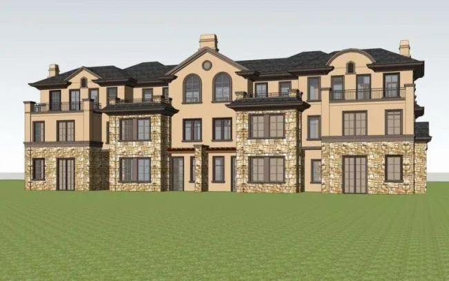 Sketchup Villa Model | Row Villa, French Style Classical Style