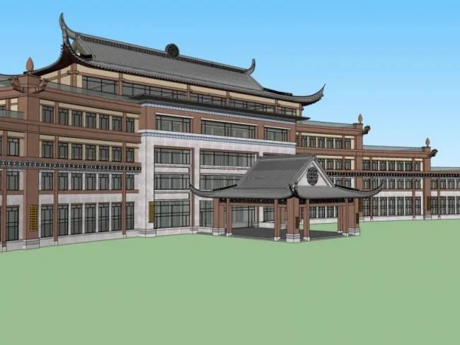 Sketchup Hotel Model | Multi story Hotel, Chinese Style