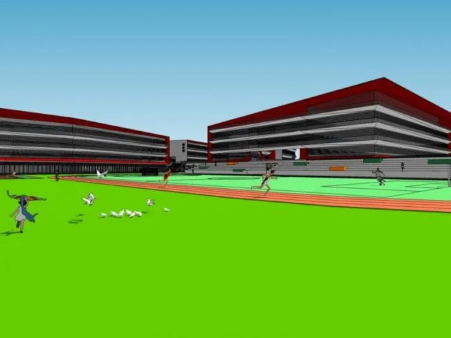 Sketchup School Model | Multi story School, Campus Educational Architecture, Modern Style