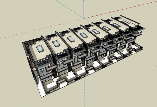 Sketchup Villa Model | Multi row Villa, Modern Style