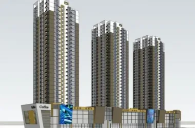 Modern High-Rise Residential Building with Ground Floor Commercial Space – SketchUp Model-BIM WORLD