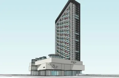 Modern High-Rise Office Building Model in SketchUp-BIM WORLD