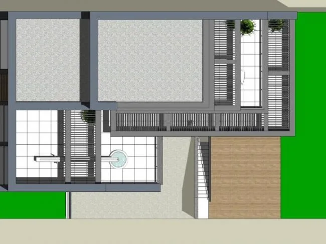 Sketchup Landscape Model | Villa Landscape, Courtyard Landscape, Modern Style