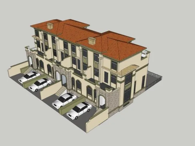Sketchup Villa Model | Multi row Villa, Modern Style