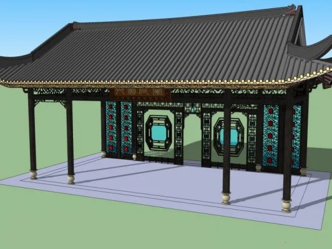 Sketchup Sketch Model | Lingnan Ancient Pavilion, Ancient Architecture, Sketch