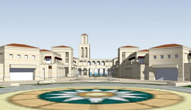 Sketchup Business Model | Multi level commercial entrance, Spanish style, classical style