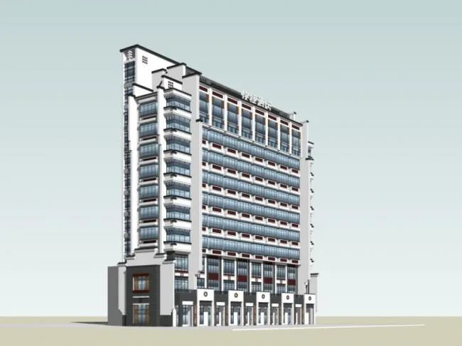 Sketchup Hotel Model | High rise Hotel, Modern Style