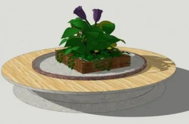 SketchUp Material Model: Tree Pool Seating Chair Landscape Component-BIM WORLD