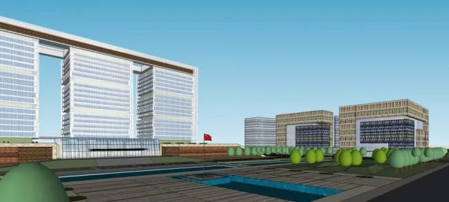 Sketchup Office Model | High rise Benxi Government Office Building, Administrative, Office Building, Modern Style